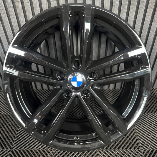 1X 19'' GENUINE BMW 3 SERIES 704 M SPORT 4 F30 BLACK ALLOY WHEEL 8097245 REAR