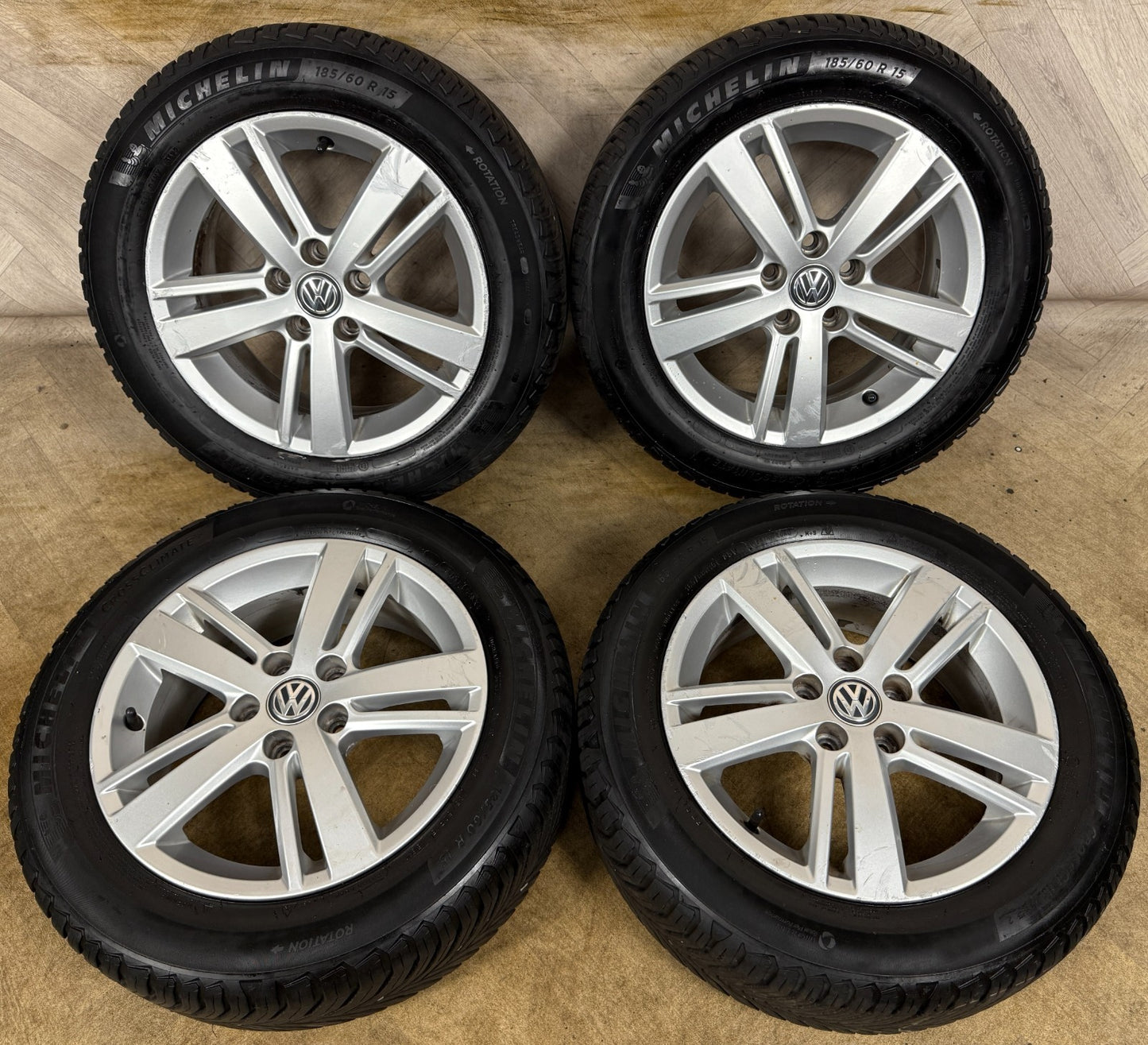 15'' GENUINE VW POLO 6R MK5 STRATFORD ALLOY WHEELS ALLOYS TYRES 6R0601025AC