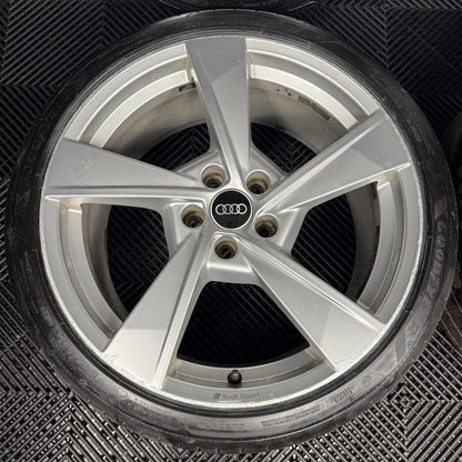 19'' GENUINE AUDI A4 S LINE SILVER B8 B9 ALLOY WHEELS ALLOYS TYRES 8W0601025ES