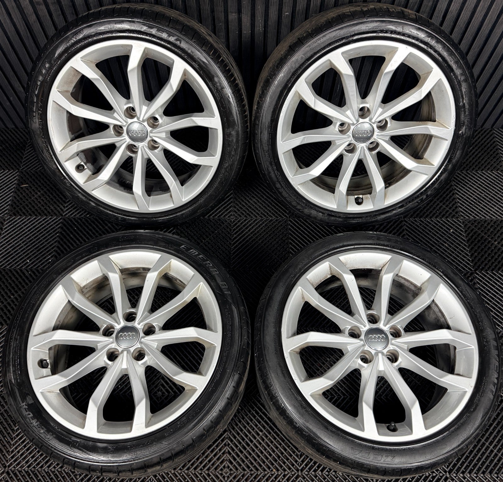18'' Audi A4 Silver B8 B9 10 Spoke Alloy Wheels Alloys Tyres 8W0601025H Genuine