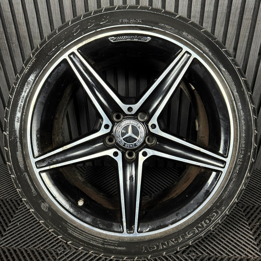1X 18" GENUINE AMG MERCEDES C CLASS SPORT ALLOY WHEEL TYRE W205 REAR A2054011200