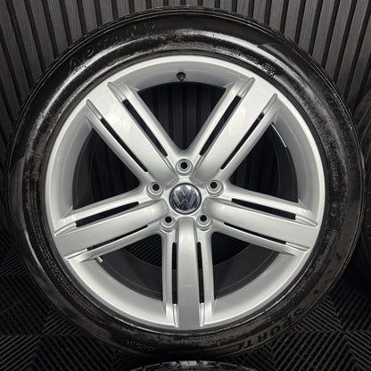 20'' GENUINE VW TOUAREG METROPOLITAN SILVER ALLOY WHEELS ALLOYS TYRES 7P6601025G