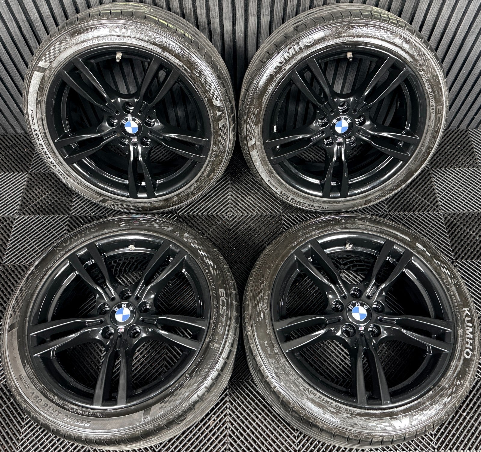 18" Bmw 3 Series 400 M Sport Black F30 F31 F32 F36 4 Alloy Tyres Wheels Genuine