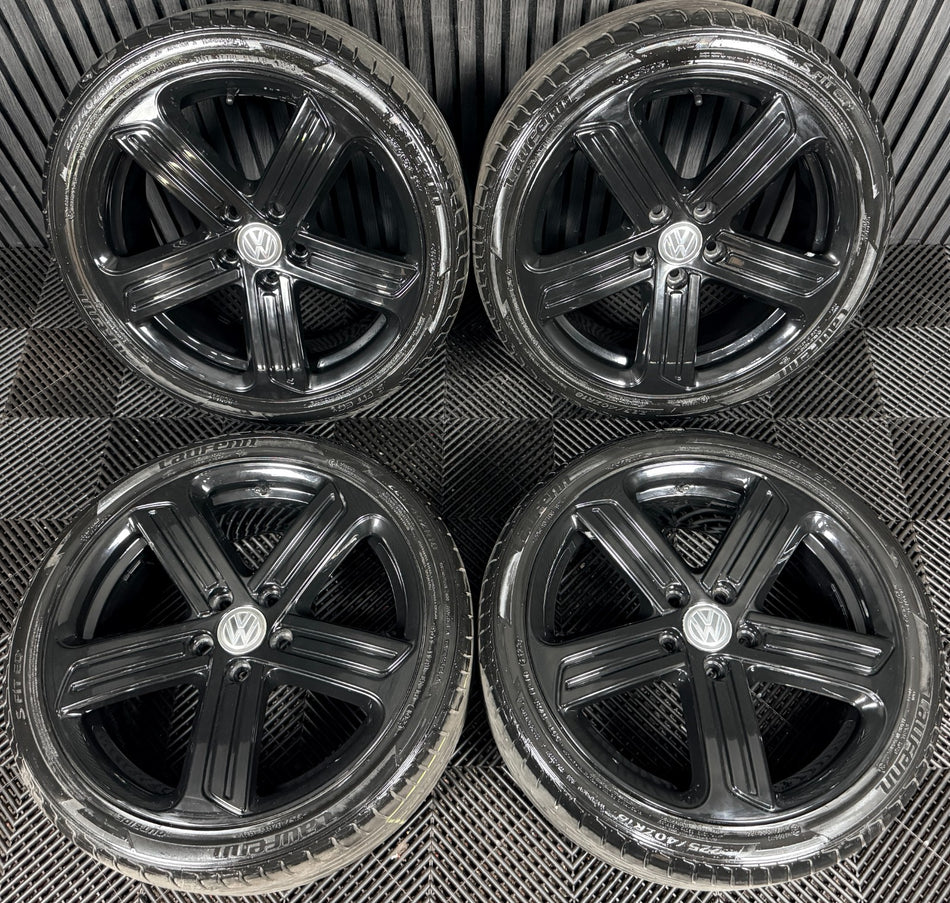 18" VW Golf Cadiz R Black GTI GTD GT Mk7 Alloy Wheel Tyres 5G0601025AG Genuine