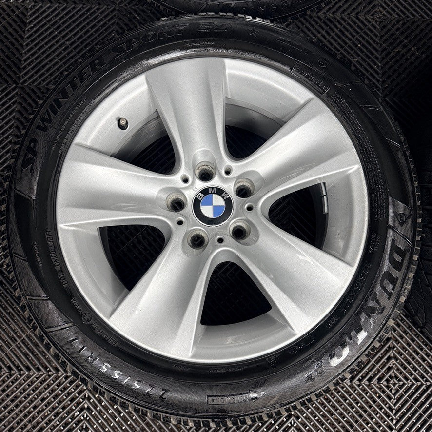 17" Bmw 5 Series 327 Silver 5 Spoke F10 F11 Alloy Wheel Tyres 6790172 Genuine