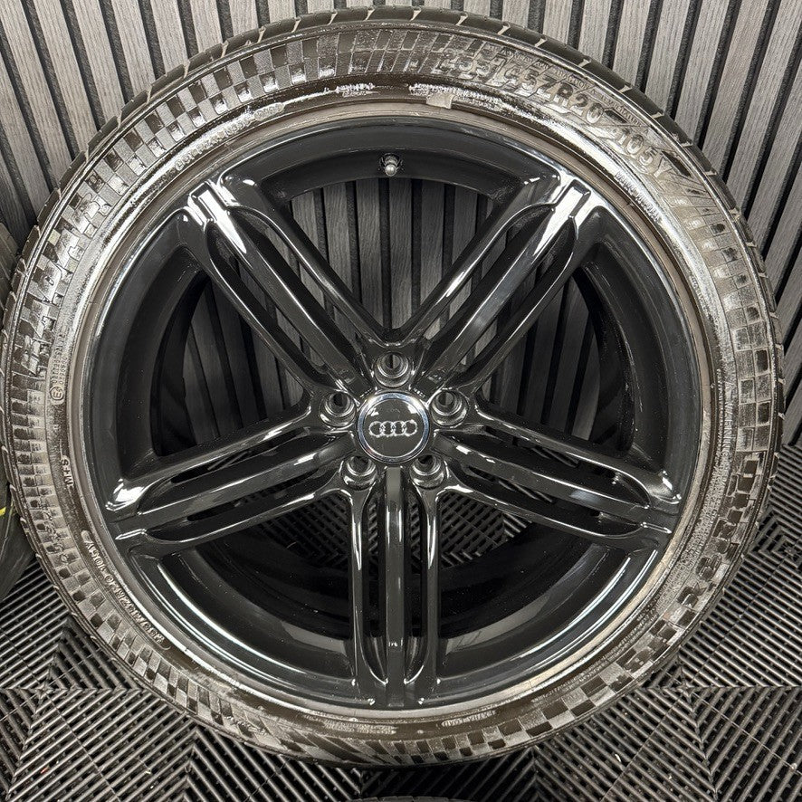 20" GENUINE AUDI Q5 5 TRIPLE SPOKE SEGMENT PEELER BLACK S LINE ALLOY TYRE WHEELS