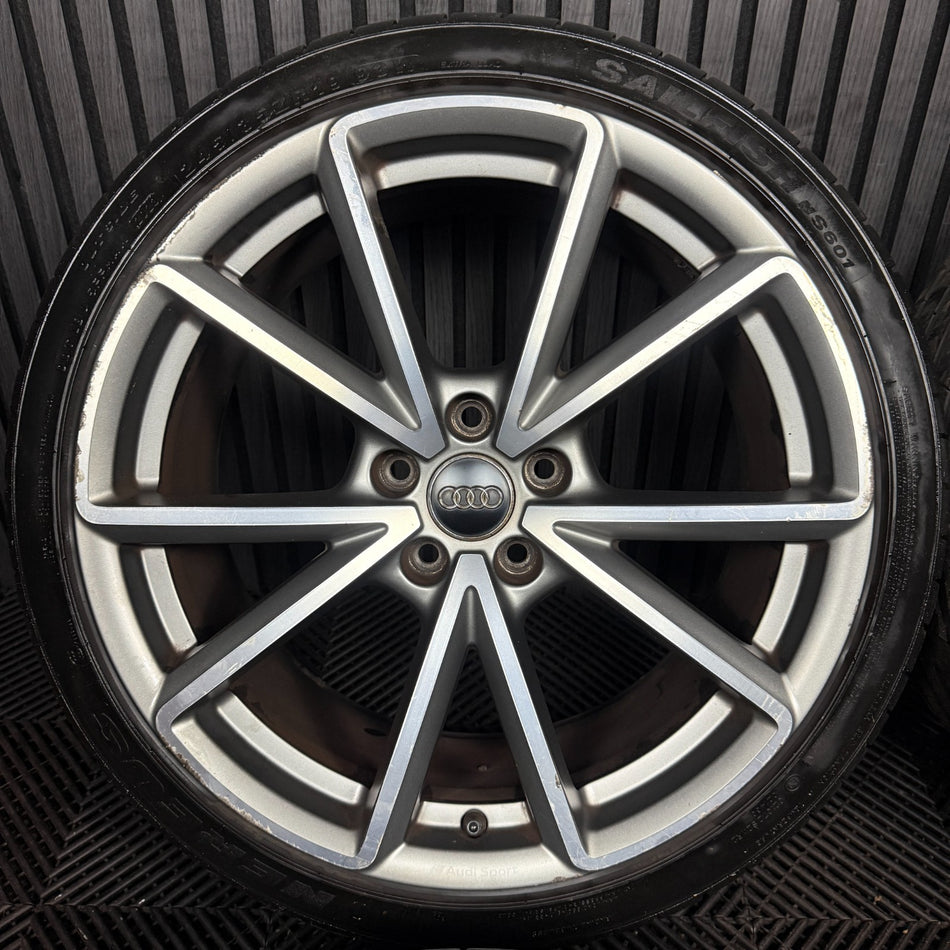 19'' GENUINE AUDI A4 S LINE GREY DC B8 B9 ALLOY WHEELS ALLOYS TYRES 8W0601025BD