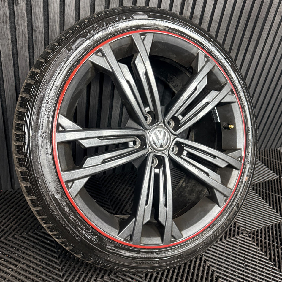 1X 18'' VW Golf GTD Seville Grey GT GTI MK7 Alloy Wheel Tyre 5G0601025DR Genuine