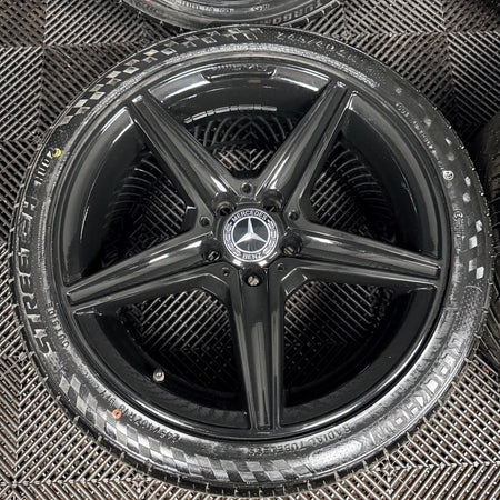 18'' Mercedes AMG C Class W205 Black 5 Spoke Alloy Wheels Tyres Alloys Genuine