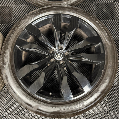 21'' GENUINE VW TOUAREG SUZUKA BLACK ALLOY WHEELS ALLOYS TYRES Q7 760601025D