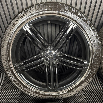 20" GENUINE AUDI Q5 5 TRIPLE SPOKE SEGMENT PEELER BLACK S LINE ALLOY TYRE WHEELS