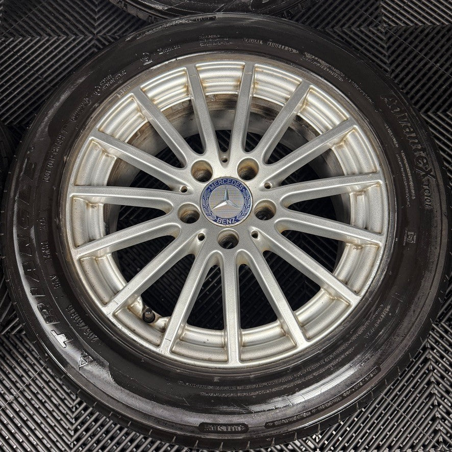16'' GENUINE MERCEDES C CLASS W205 SILVER ALLOY WHEELS TYRES ALLOYS A2054012502