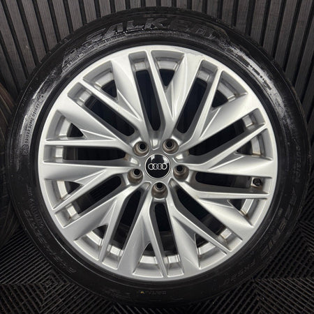 19" GENUINE AUDI A7 MULTISPOKE SILVER A8 ALLOY WHEELS TYRES 4K8601025E 5X112