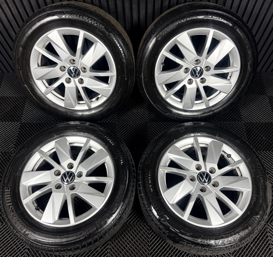 16'' VW Caddy Mk5 Vienna Silver Alloys Wheels Tyres 2K7601025 Genuine