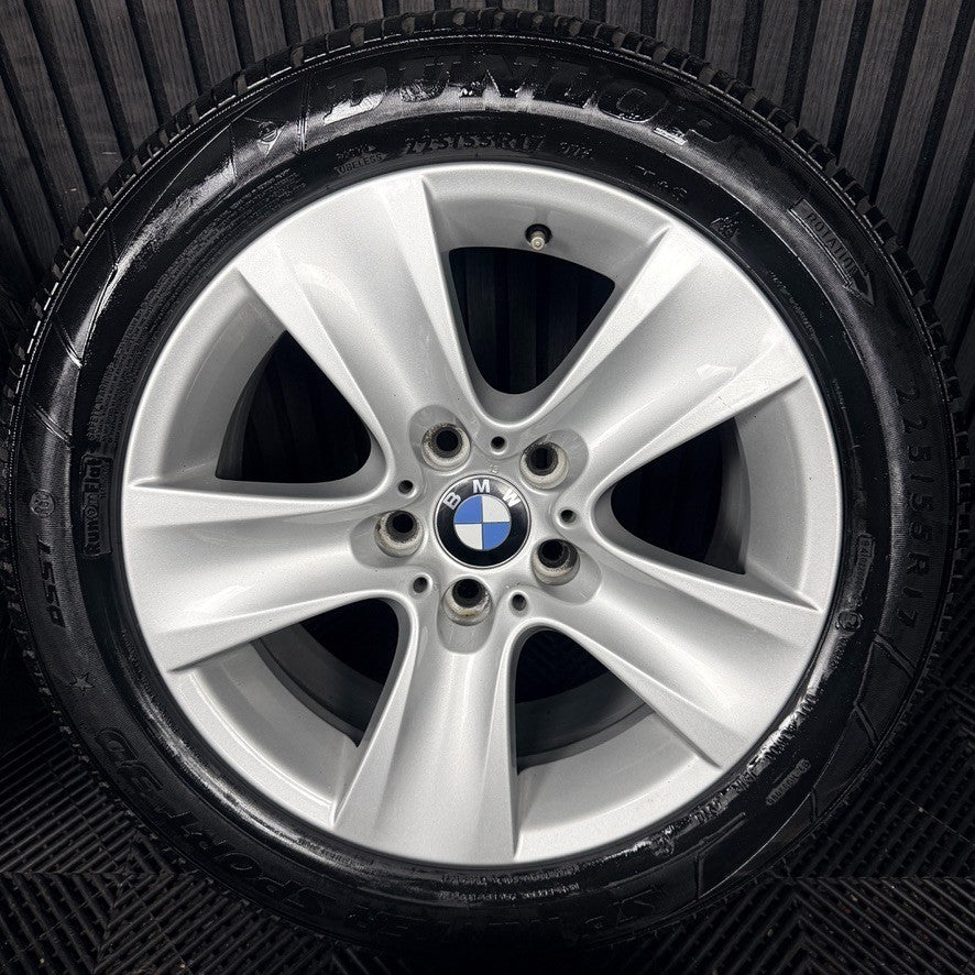 17" Bmw 5 Series 327 Silver 5 Spoke F10 F11 Alloy Wheel Tyres 6790172 Genuine