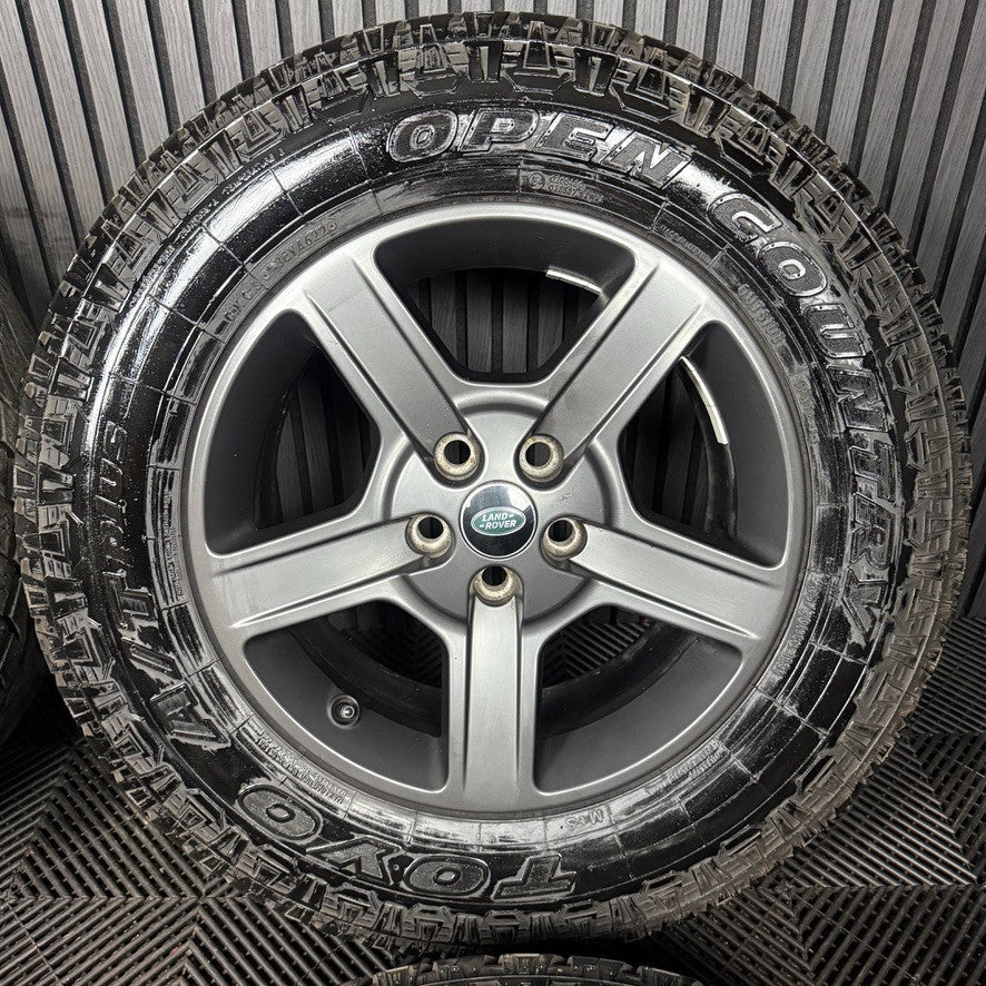 18'' GENUINE LAND ROVER DEFENDER 5 SPOKE 5094 GREY ALLOY WHEELS TYRES ALLOYS