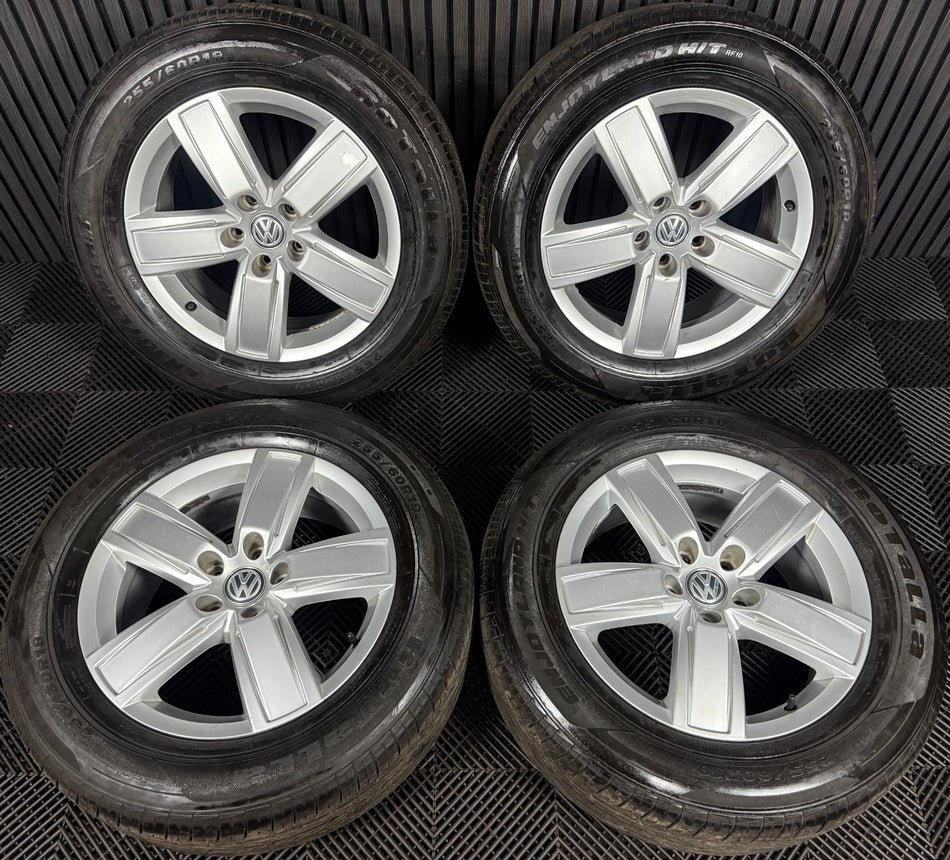 18" GENUINE VW AMAROK MANAUS 5 SPOKE SILVER ALLOY WHEELS TYRES ALLOYS 2H6601025B