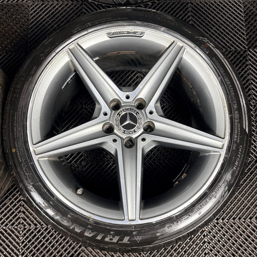 18'' Mercedes AMG C Class W205 Grey DC 5 Spoke Alloy Wheels Tyres Alloys Genuine