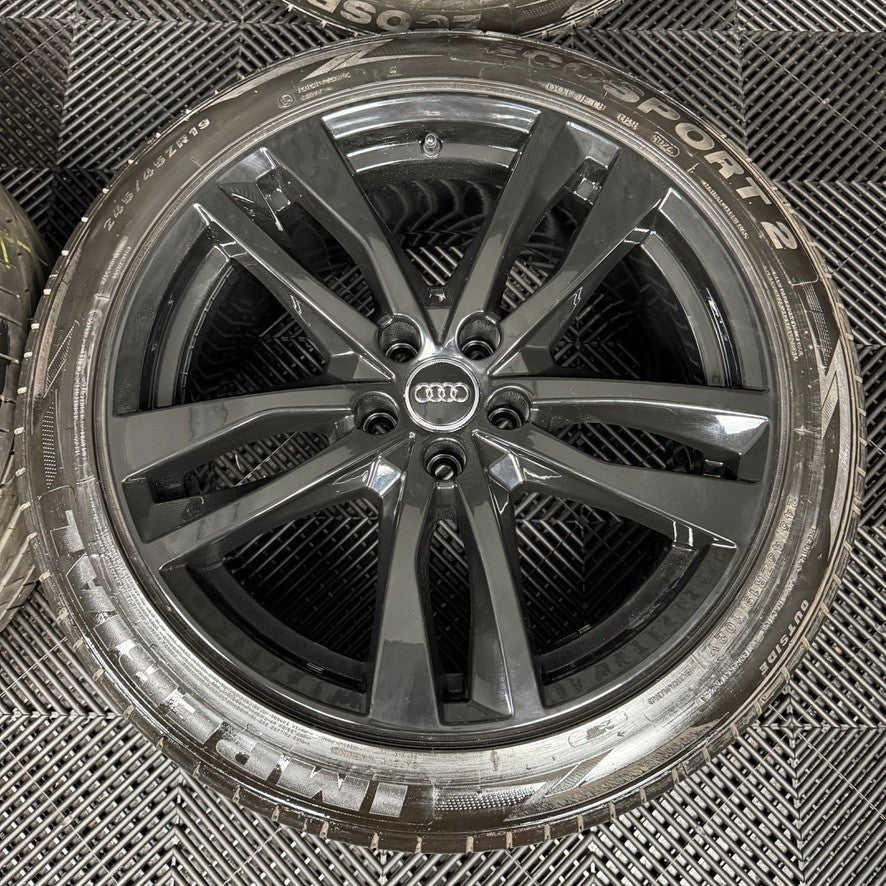 19" GENUINE AUDI A6 C8 S LINE BLACK 5 DOUBLE SPOKE ALLOY WHEELS TYRES 4K0601025H