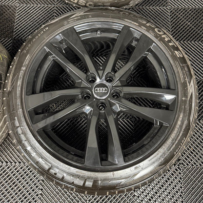 19" GENUINE AUDI A6 C8 S LINE BLACK 5 DOUBLE SPOKE ALLOY WHEELS TYRES 4K0601025H