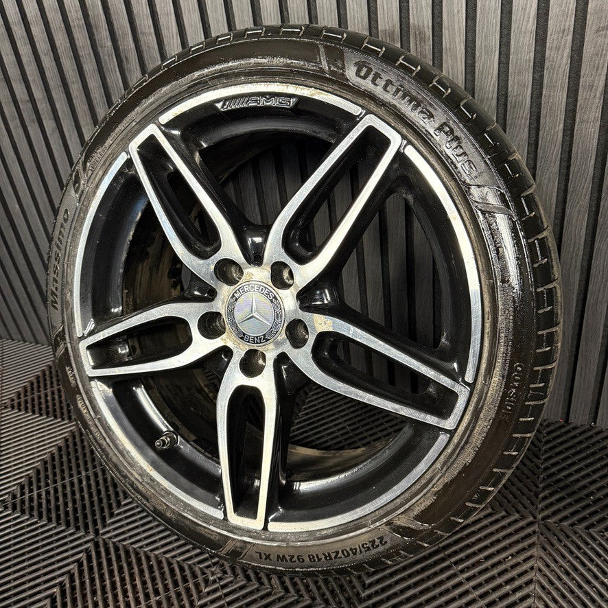 1X 18'' GENUINE AMG MERCEDES A CLASS CLA BLACK W176 ALLOY WHEEL TYRE A1764010700