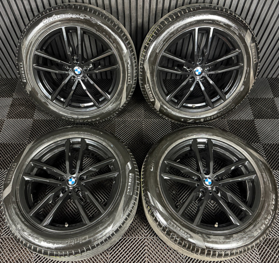 19'' GENUINE BMW X3 X4 G01 G02 698 BLACK M SPORT WHEELS TYRES ALLOYS 8010267