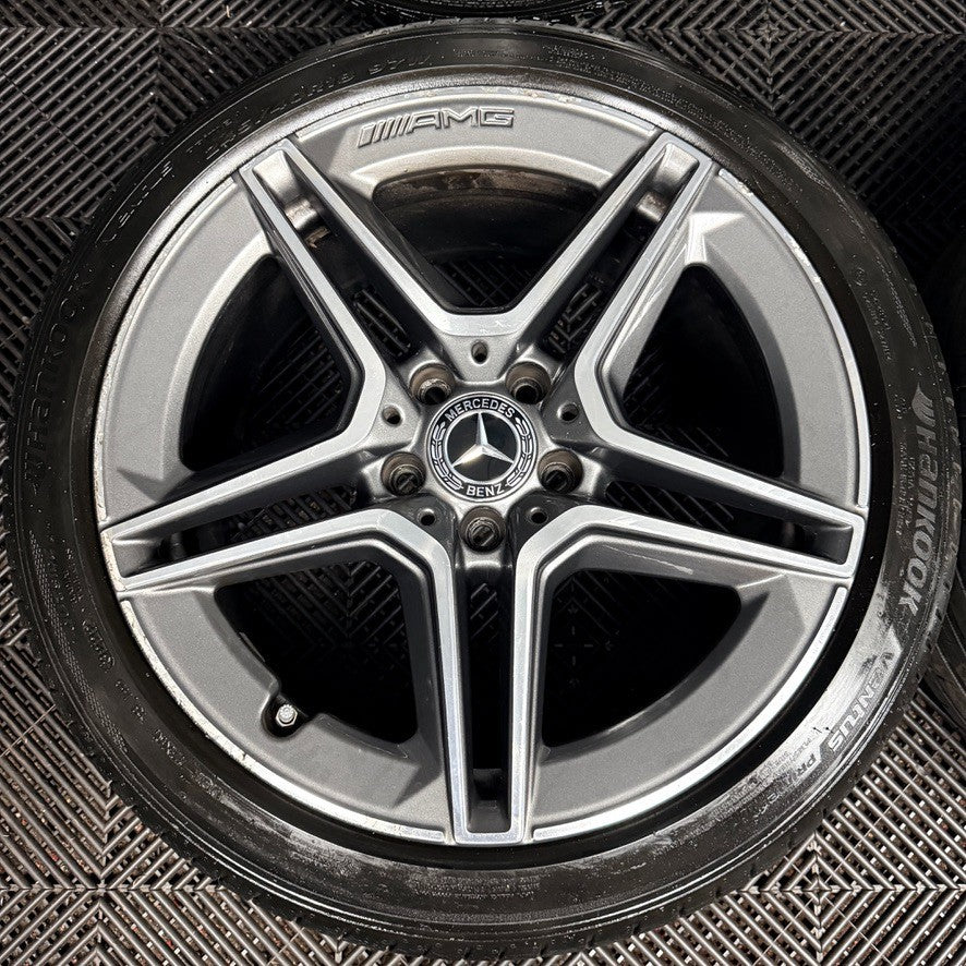 18'' Mercedes AMG C Class W205 Grey 5 Spoke Alloy Wheels Tyres Alloys Genuine