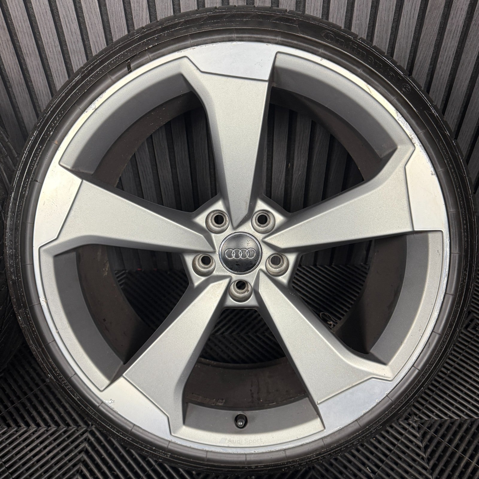 20" GENUINE AUDI A5 S LINE S5 ROTOR GREY DC ALLOY WHEELS TYRES 8W0601025CF