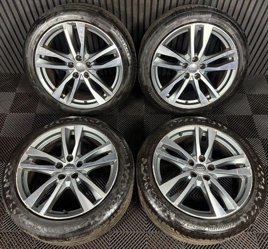 19'' GENUINE AUDI A6 C8 S LINE 5 DOUBLE SPOKE ALLOY WHEELS TYRES 4K0601025H