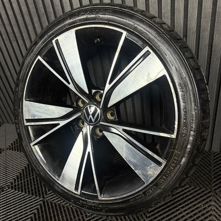 1X 18'' GENUINE VW GOLF MK8 GT GTI GTD BAKERSFIELD ALLOY WHEEL TYRE 5H0601025J