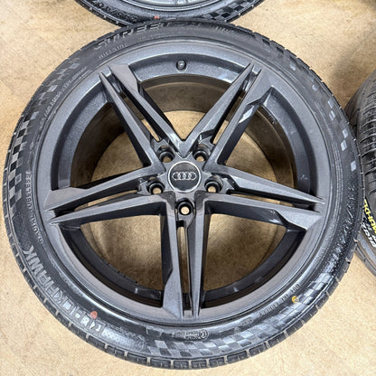 18" GENUINE AUDI A5 S LINE GREY STAR ALLOY WHEELS ALLOYS TYRES 8W0601025DE