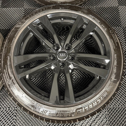 19" GENUINE AUDI A6 C8 S LINE BLACK 5 DOUBLE SPOKE ALLOY WHEELS TYRES 4K0601025H