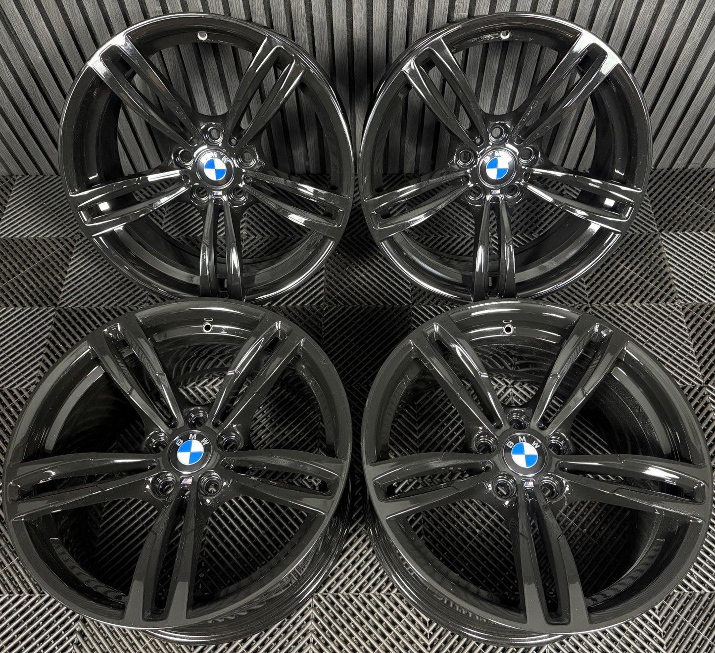 19'' GENUINE BMW M3 M4 M2 437M BLACK ALLOY WHEELS TYRES ALLOYS 2284756 2284755