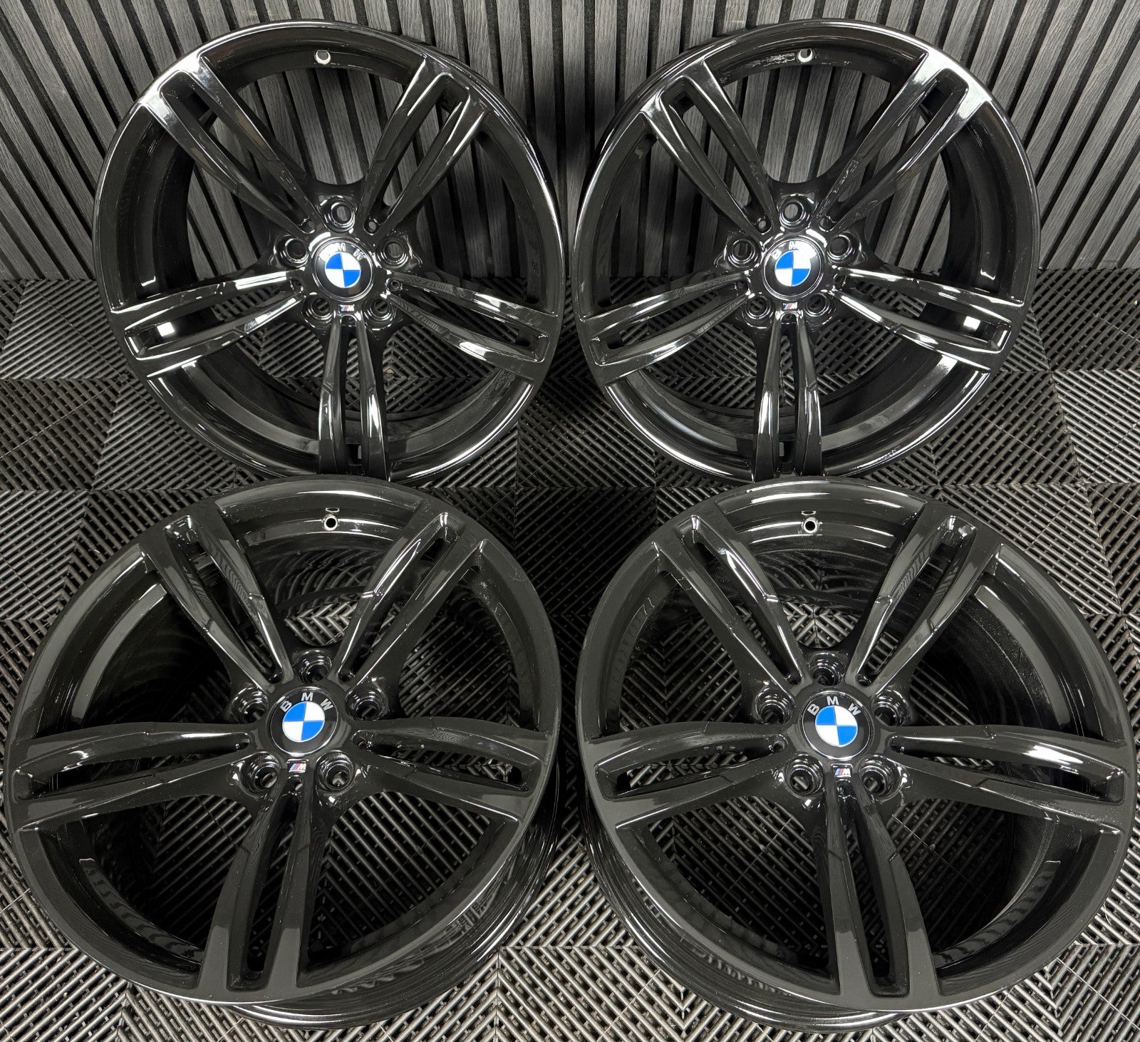 19'' GENUINE BMW M3 M4 M2 437M BLACK ALLOY WHEELS TYRES ALLOYS 2284756 2284755