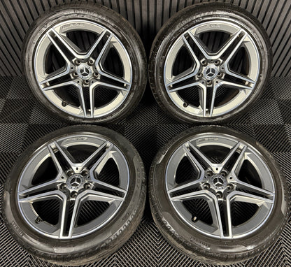 18'' GENUINE MERCEDES AMG A CLASS CLA B ALLOY WHEELS TYRES ALLOYS W177 5X112