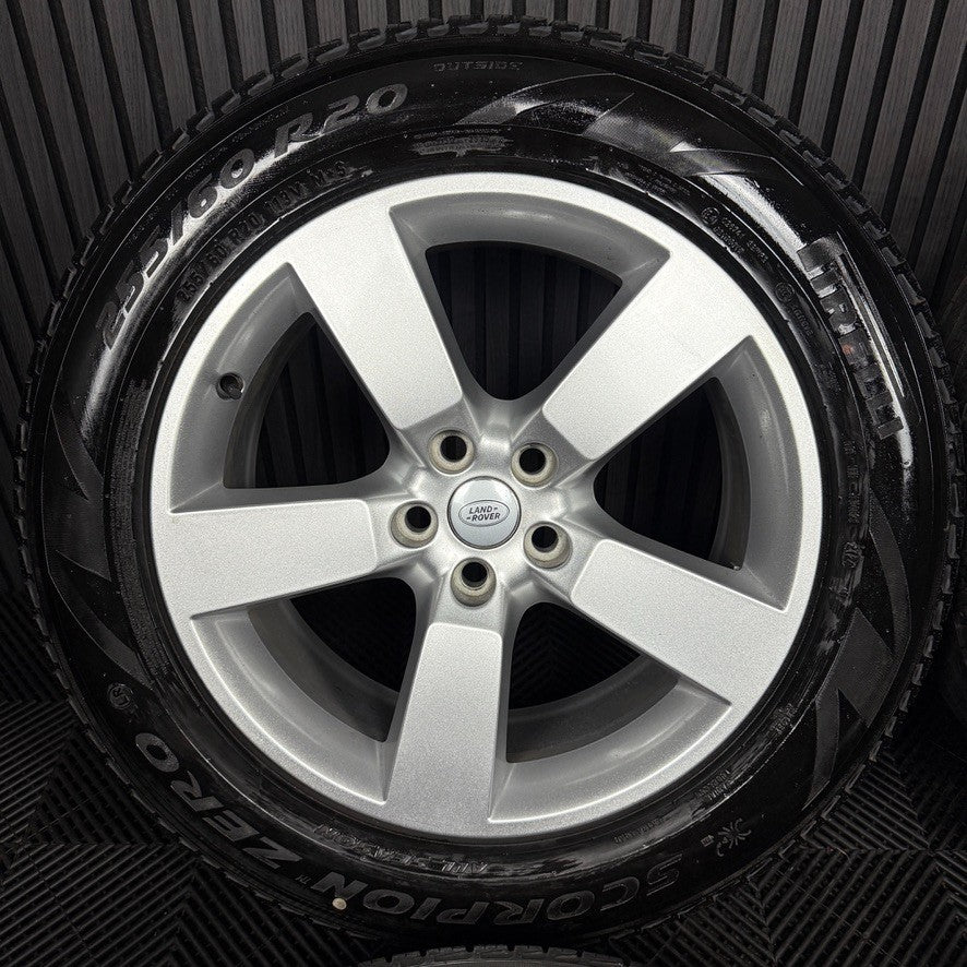 20'' GENUINE LAND ROVER DEFENDER 5 SPOKE SILVER 5098 ALLOY WHEELS TYRES ALLOYS