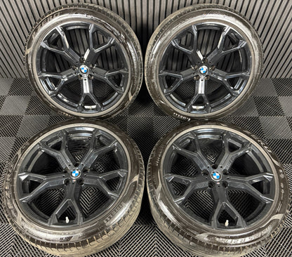 21'' GENUINE BMW X5 X6 G05 G06 741M BLACK M SPORT ALLOYS WHEELS ALLOYS TYRES