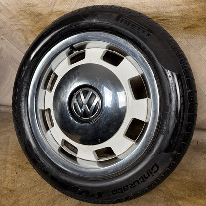 1X 17'' GENUINE VW BEETLE MK3 HERITAGE WHITE ALLOY WHEEL PIRELLI TYRE 5C0601025G