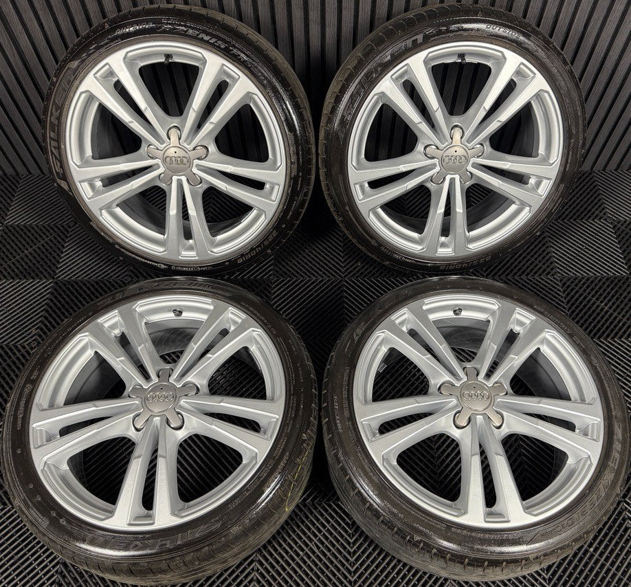 18'' GENUINE AUDI A3 S LINE SILVER ALLOY WHEELS ALLOYS TYRES S3 GOLF 8V0601025BL