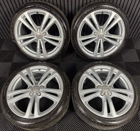 18'' GENUINE AUDI A3 S LINE SILVER ALLOY WHEELS ALLOYS TYRES S3 GOLF 8V0601025BL