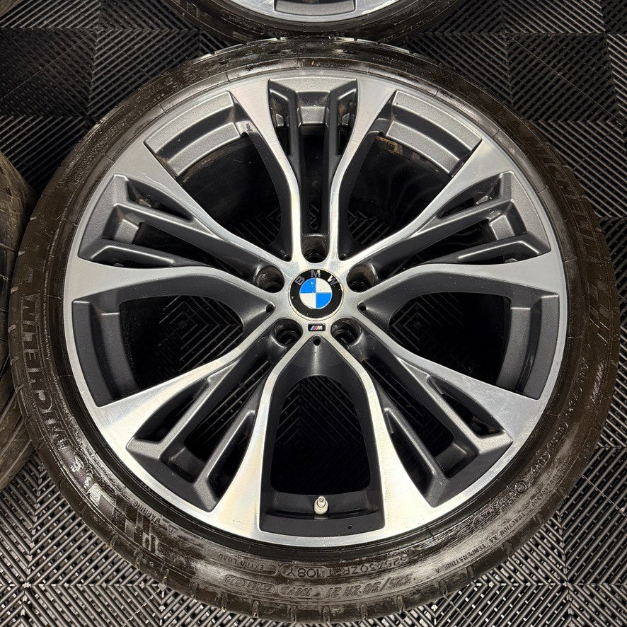 21'' GENUINE BMW X5 F15 599 X6 F16 BLACK M SPORT ALLOY WHEELS TYRES ALLOYS
