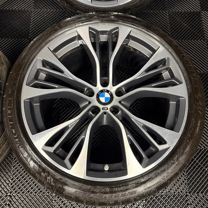 21'' GENUINE BMW X5 F15 599 X6 F16 BLACK M SPORT ALLOY WHEELS TYRES ALLOYS