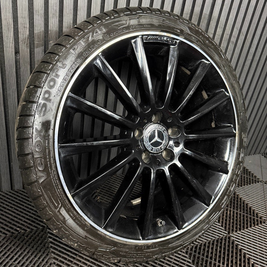 1X 19" GENUINE AMG MERCEDES C CLASS BLACK DC ALLOY WHEEL W205 REAR A2054011400