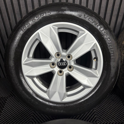 15'' GENUINE AUDI A1 5 SPOKE ALLOY WHEELS ALLOYS TYRES 82A601025