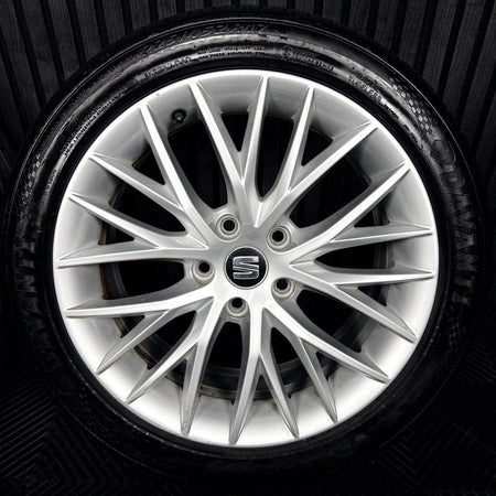 17'' Seat Leon MK3 MK2 FR Silver Alloy Wheels Alloys Tyres 5F0601025H Genuine