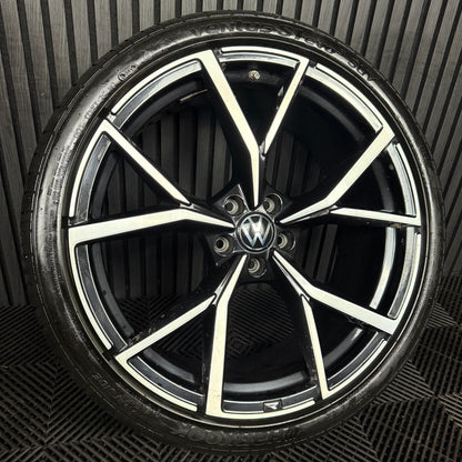 1X 21'' GENUINE VW TIGUAN ESTORIL R BLACK DC ALLOY TYRE WHEEL 5NA601025AK