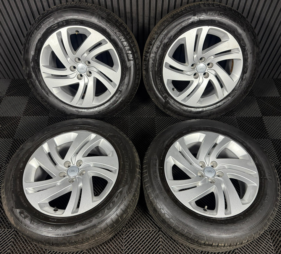 18'' GENUINE RANGE ROVER EVOQUE SILVER DISCOVERY SPORT LAND ALLOY WHEELS TYRES