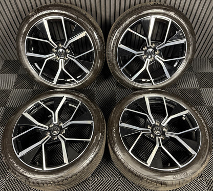 20" GENUINE VW TIGUAN R LINE LEEDS BLACK DC ALLOY WHEELS TYRES ALLOYS 571601025F