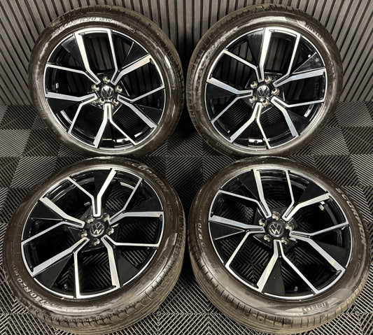 20" GENUINE VW TIGUAN R LINE LEEDS BLACK DC ALLOY WHEELS TYRES ALLOYS 571601025F