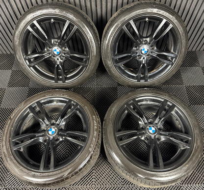 18" GENUINE BMW 3 SERIES 400 M SPORT BLACK F30 F31 F32 E90 ALLOY WHEELS TYRES